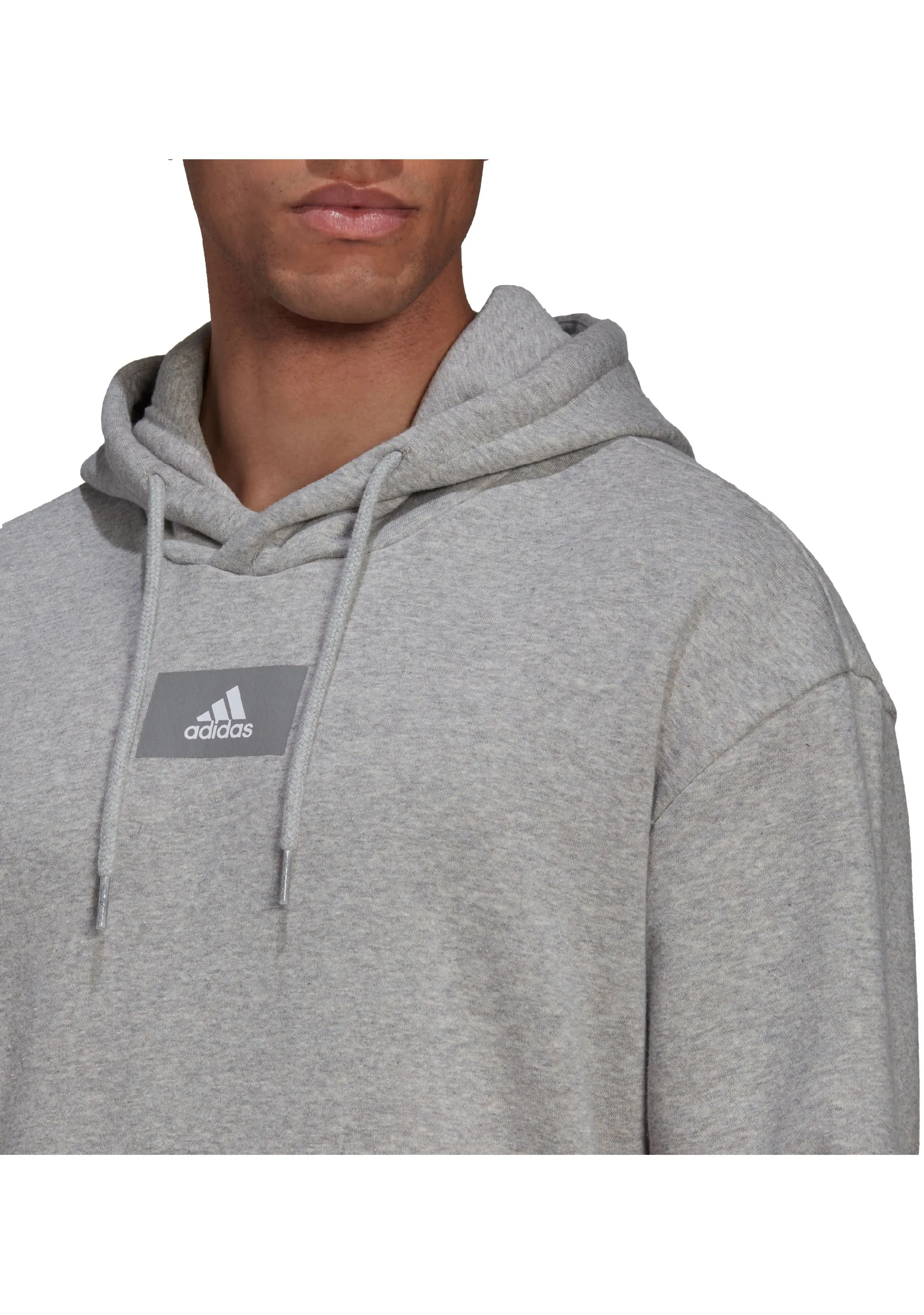 Adidas Men's Essentials Feelvivid Cotton Fleece Drop Shoulder Hoodie <BR> HK2830