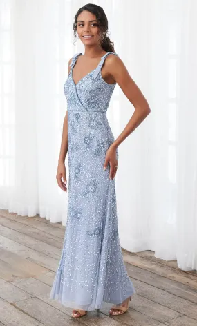 Adrianna Papell Platinum 40397 - Beaded V Neck Dress