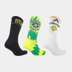 Airwalk Unisex 3 Pack Logo Sock Green/Multi _ 181761 _ Green