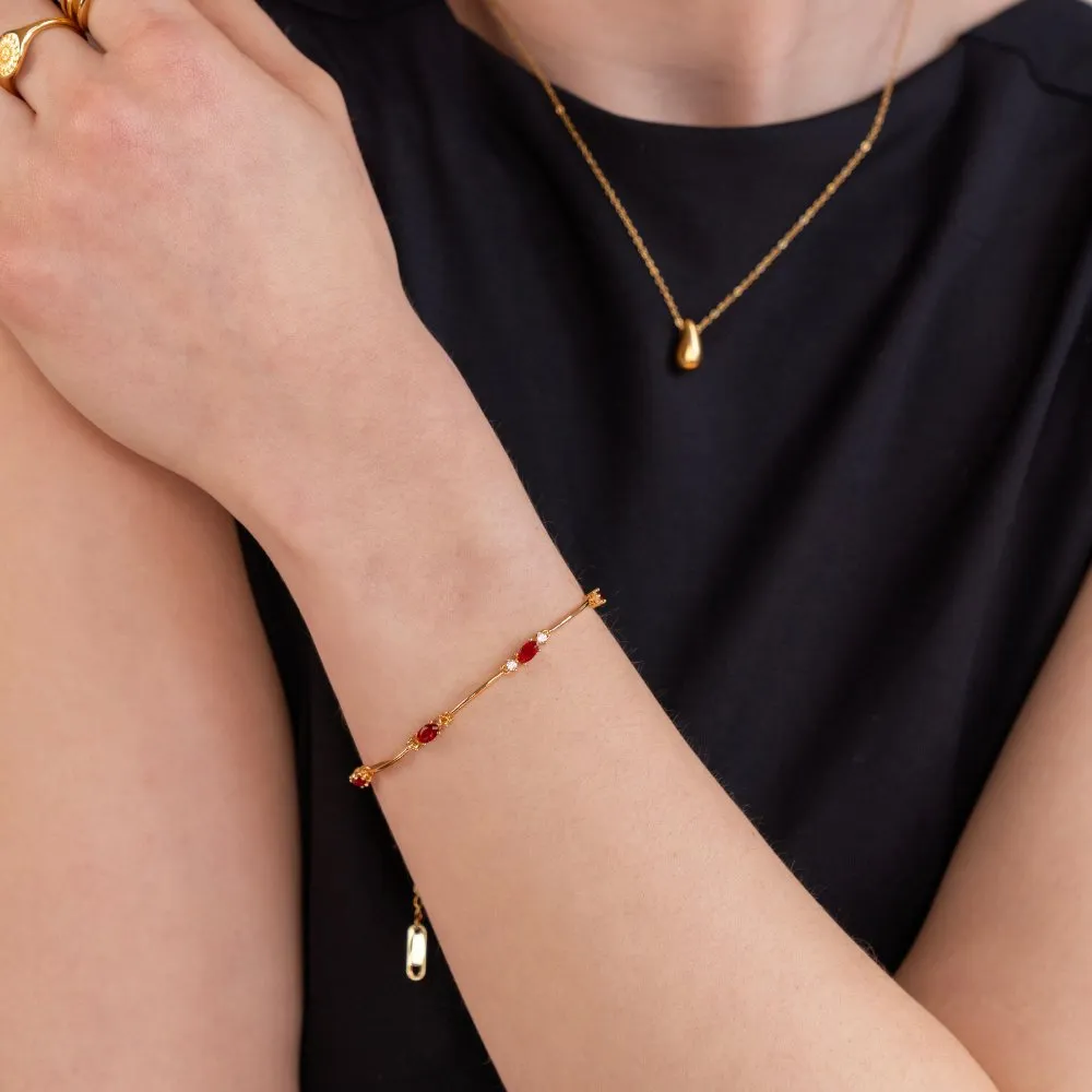 Amaranth Red Crystal Bracelet