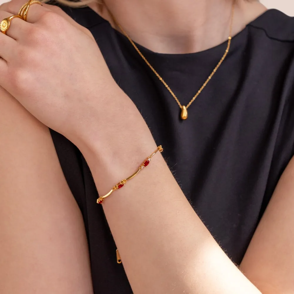 Amaranth Red Crystal Bracelet