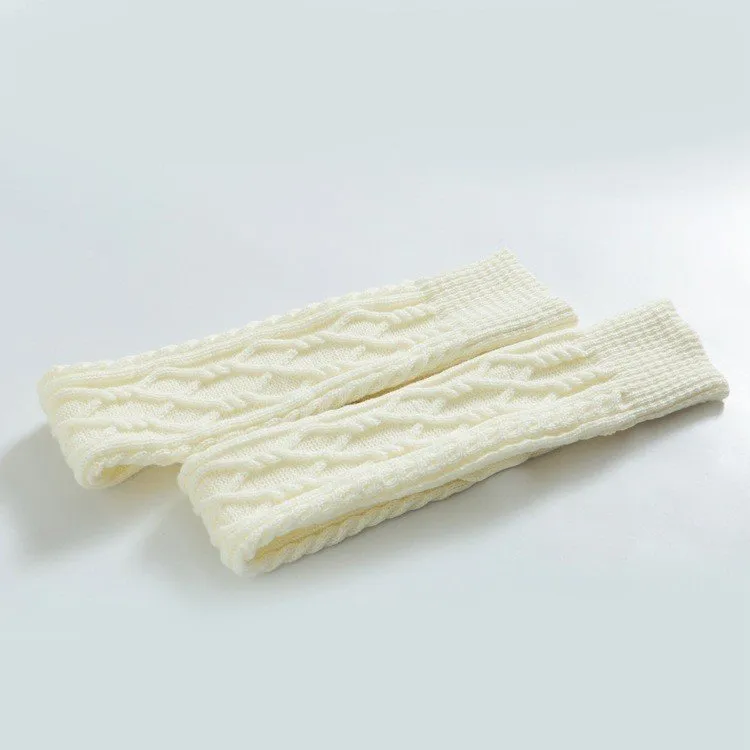 BASIC CABLE KNIT WINTER WARM KNEE HIGH SOCKS