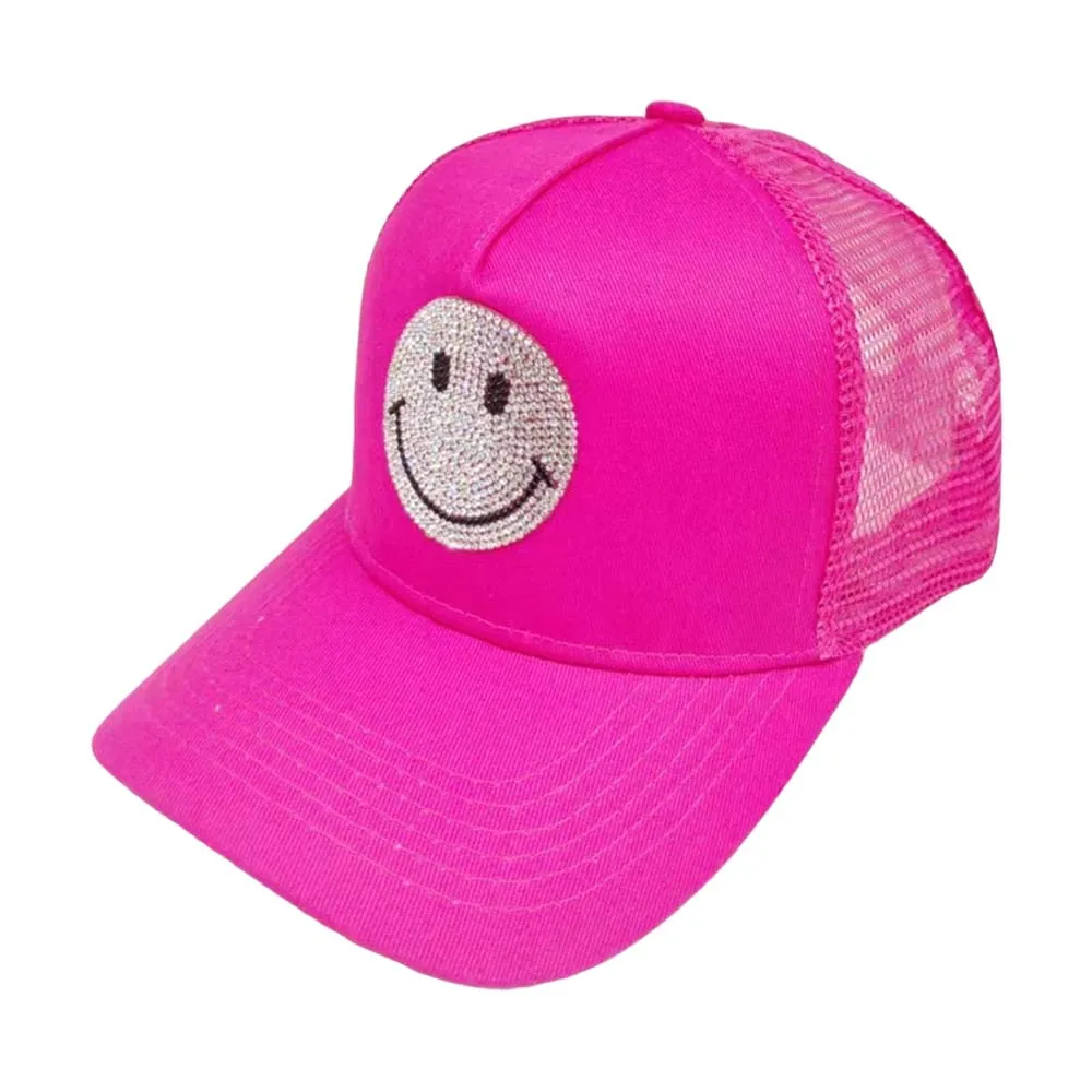 Bling Smile Accented Mesh Back Baseball Cap