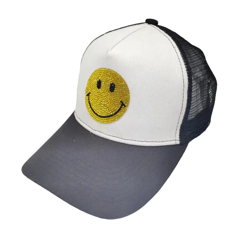 Bling Smile Accented Mesh Back Baseball Cap