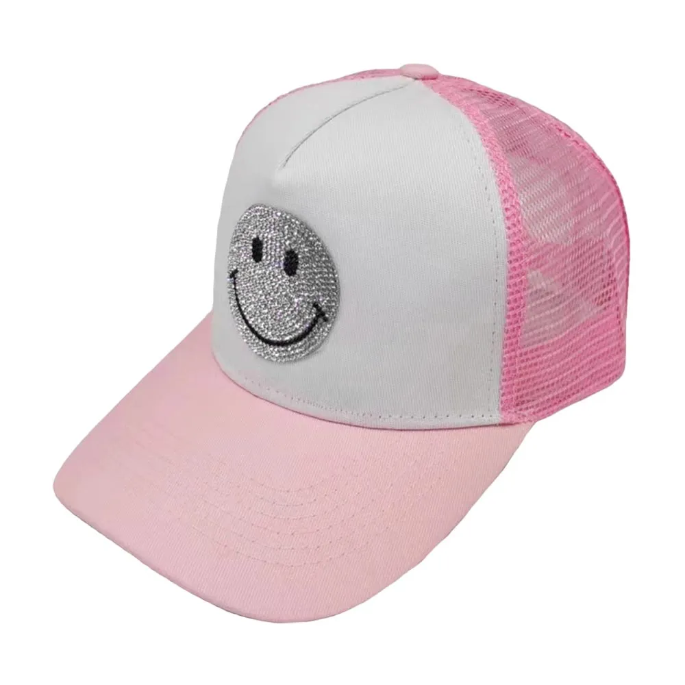 Bling Smile Accented Mesh Back Baseball Cap