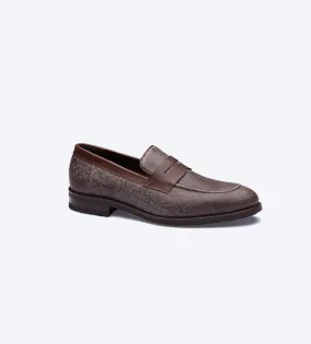 Brown Twill Loafer Shoes