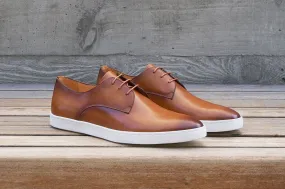 Calfskin Lace-Up Sneaker Cognac