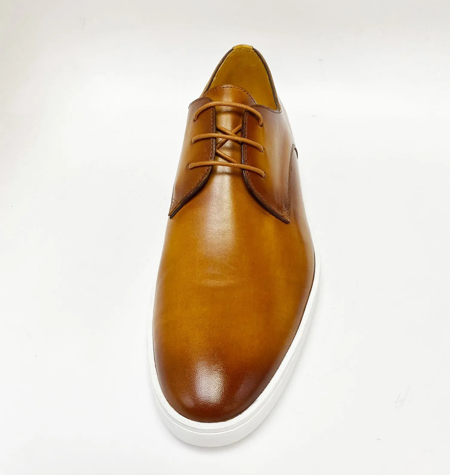 Calfskin Lace-Up Sneaker Cognac