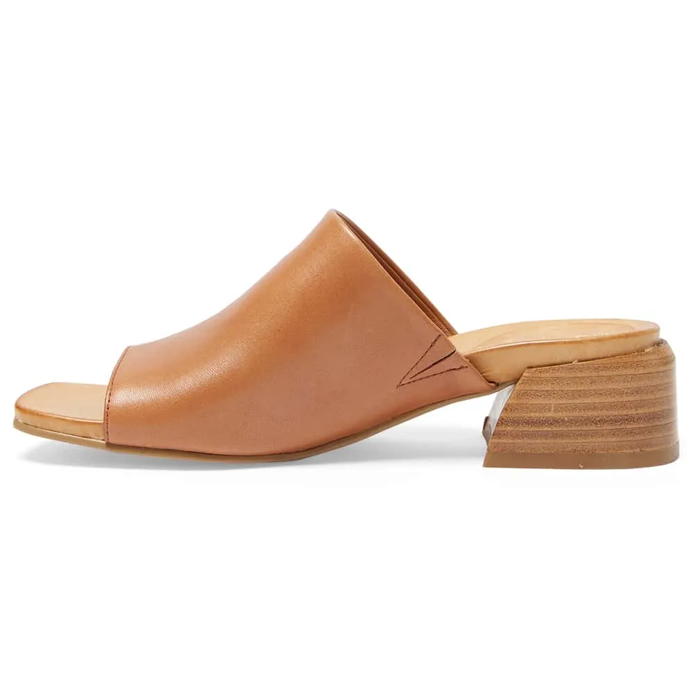 Carmen Heel in Tan Leather