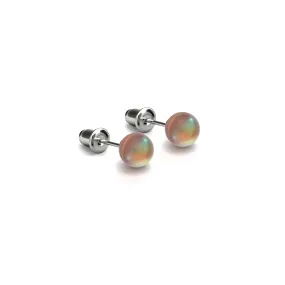 Chocolate | .925 Sterling Silver | Mermaid Glass Mini Stud Earrings