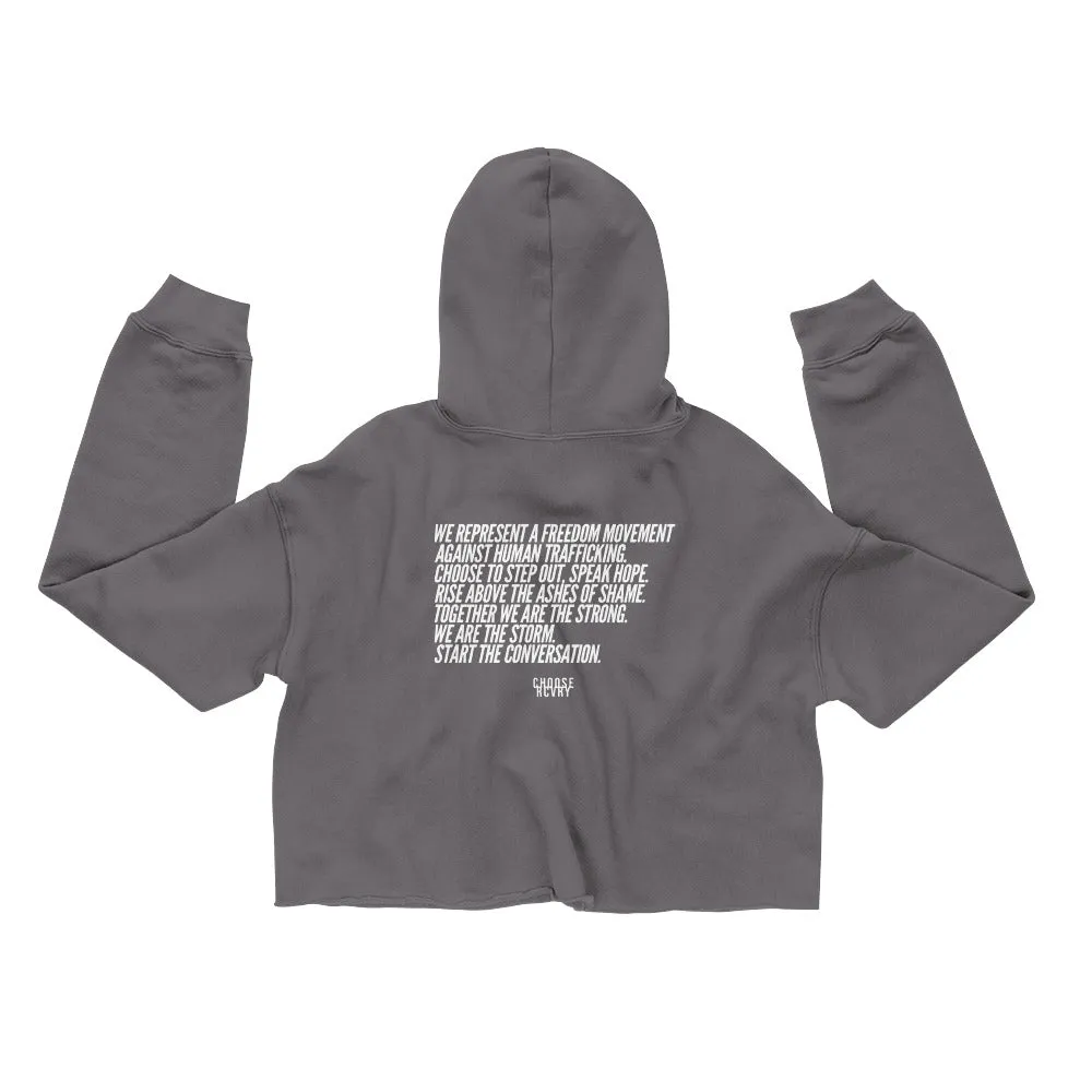 Crop Human Trafficking Awareness Manifesto Hoodie