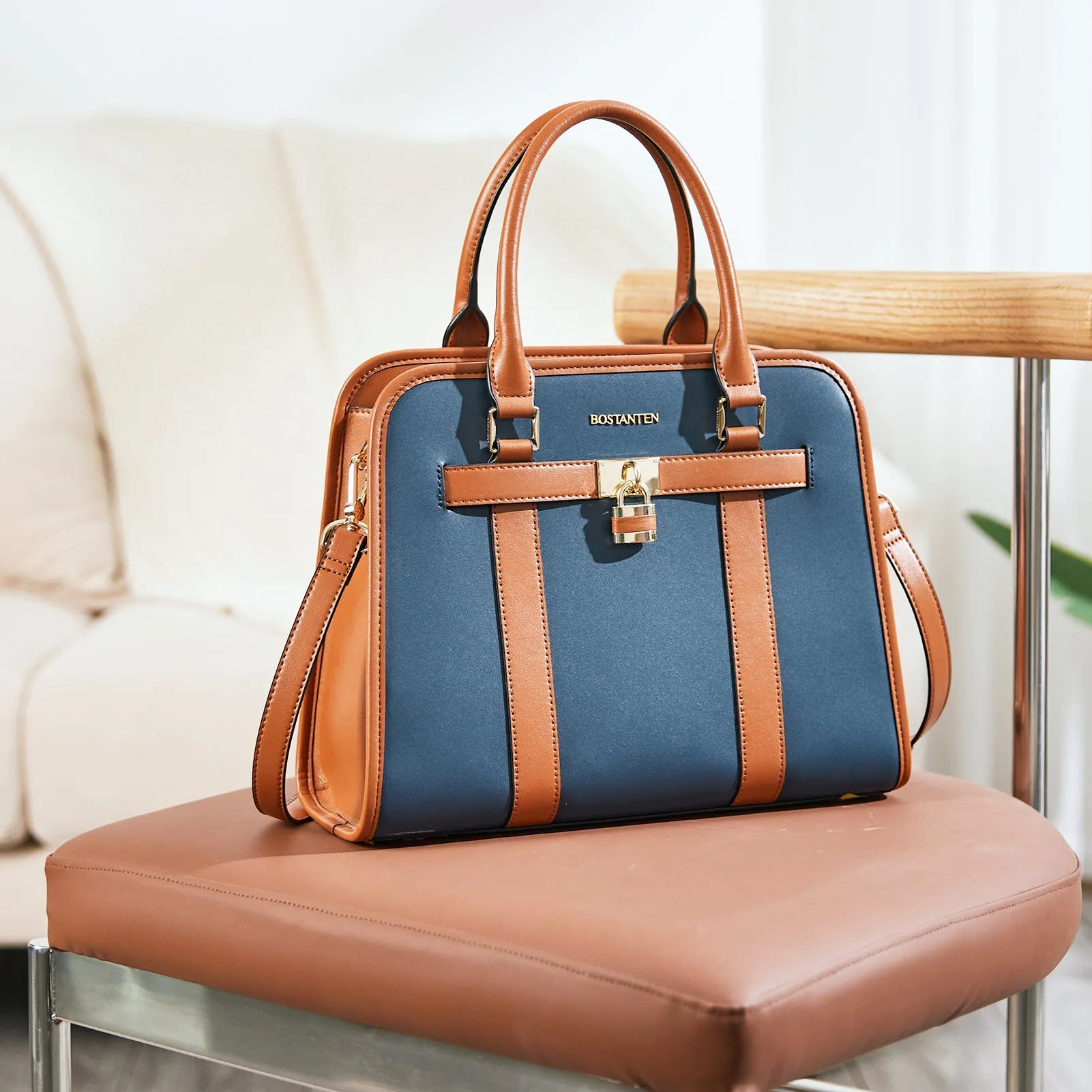 Cruze Stylish Two-Tone Top Handle Work Bag for the Modern Woman