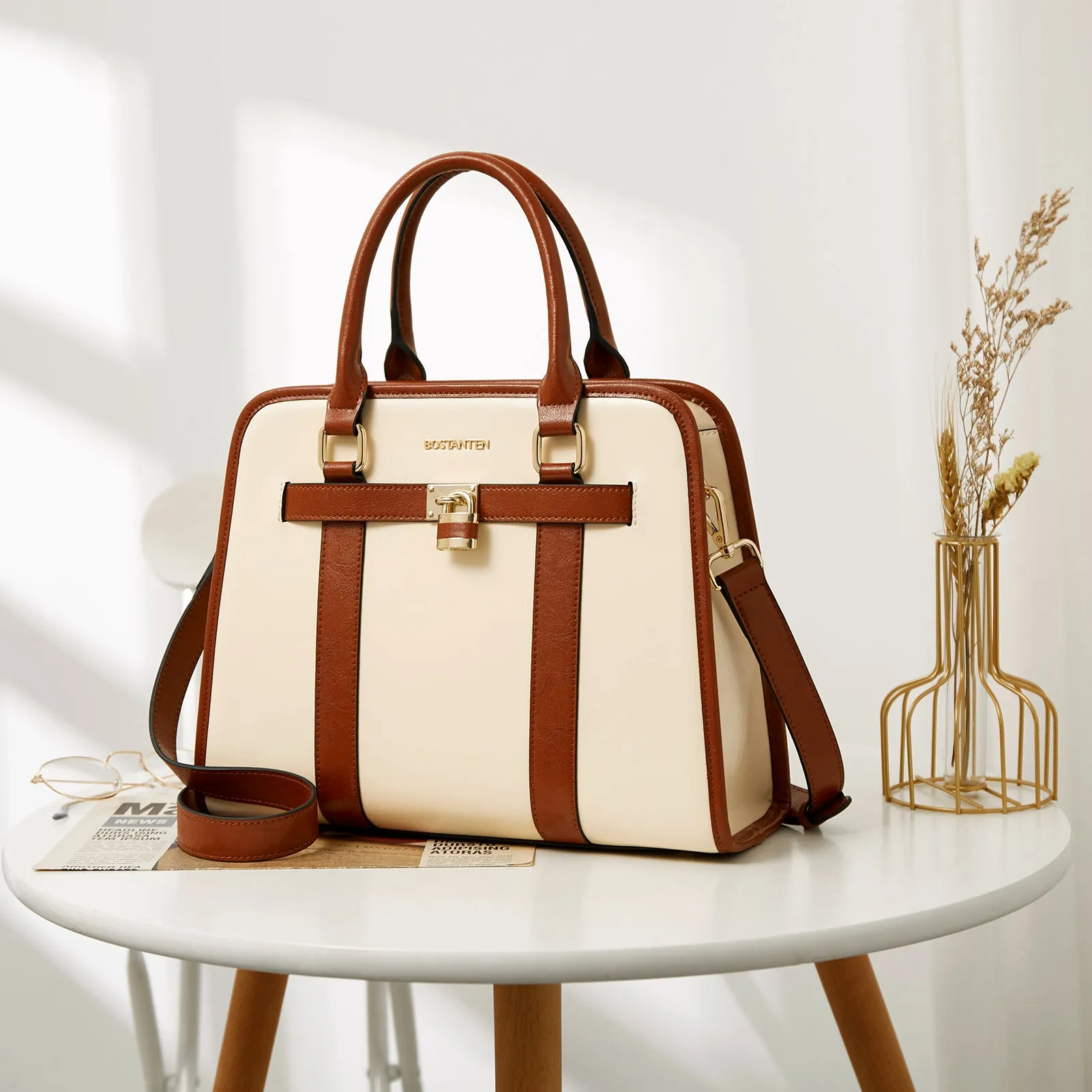 Cruze Stylish Two-Tone Top Handle Work Bag for the Modern Woman