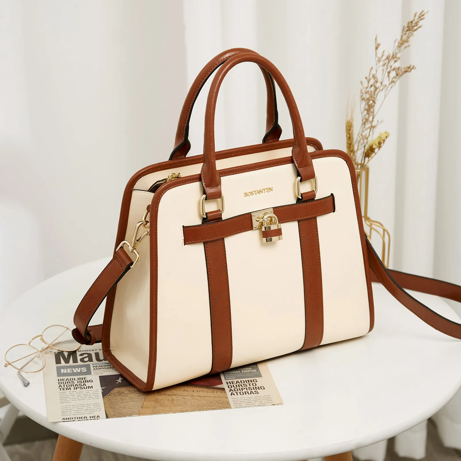 Cruze Stylish Two-Tone Top Handle Work Bag for the Modern Woman