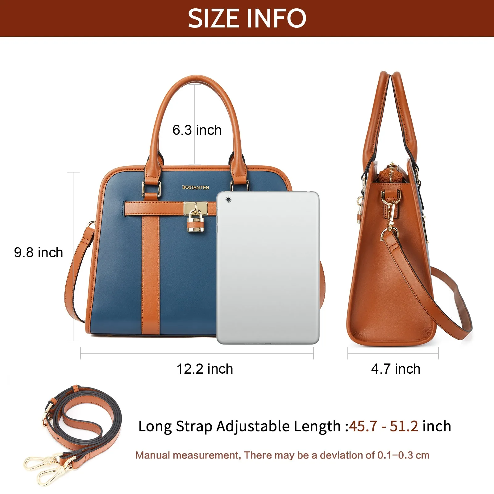 Cruze Stylish Two-Tone Top Handle Work Bag for the Modern Woman