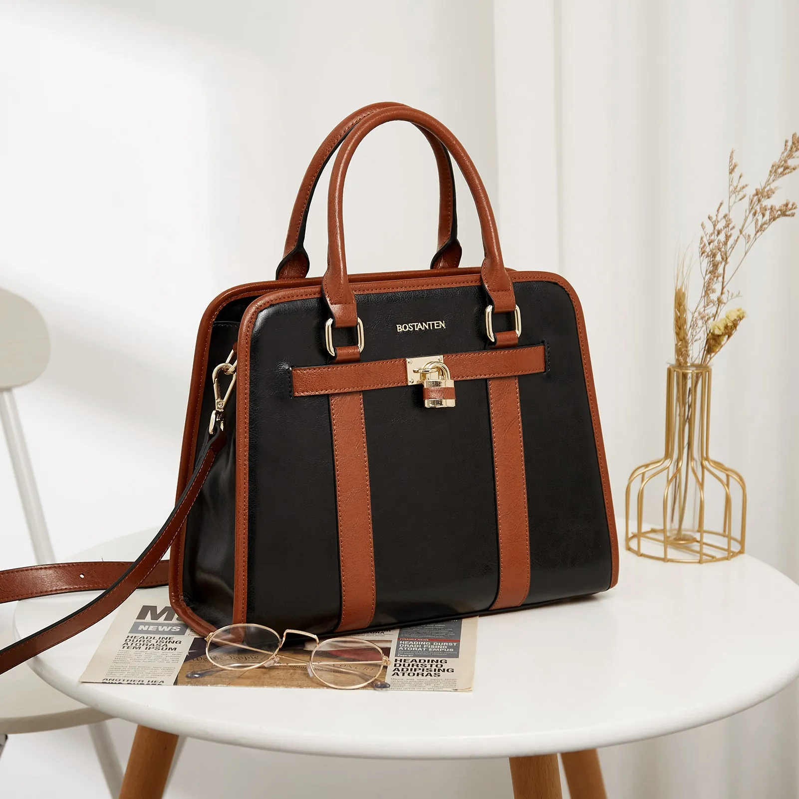 Cruze Stylish Two-Tone Top Handle Work Bag for the Modern Woman