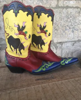 Custom Bull Rider Boots 6.5C Vintage