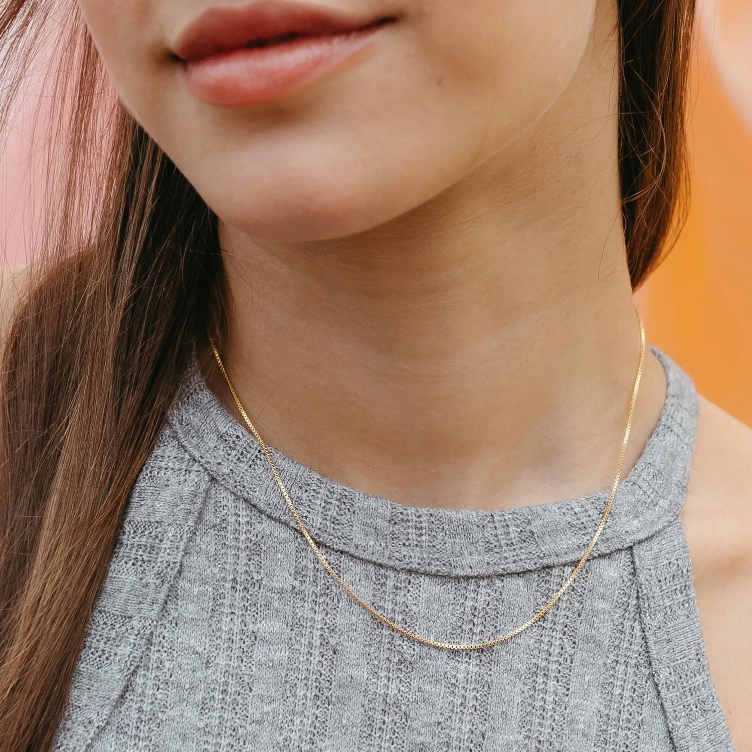 Dainty Box Chain Necklace