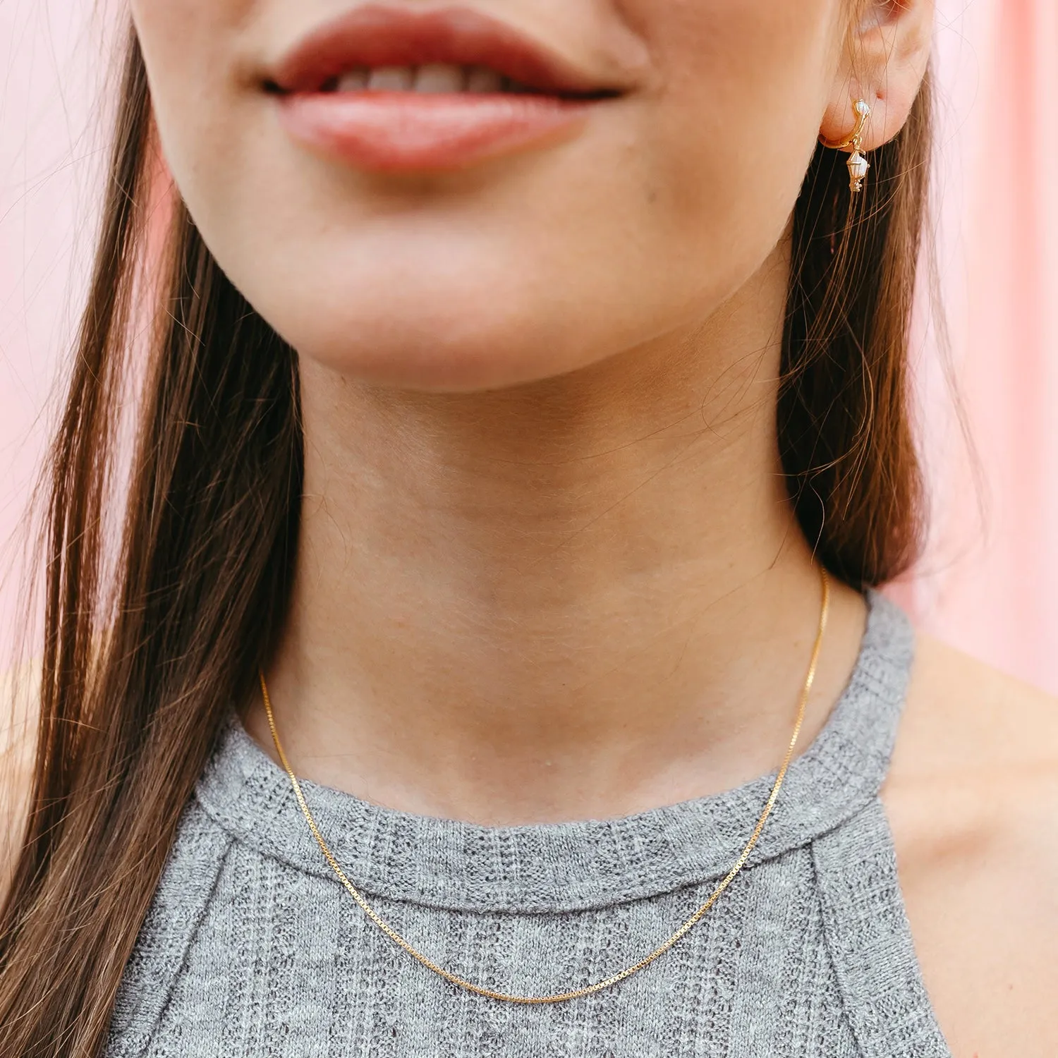 Dainty Box Chain Necklace