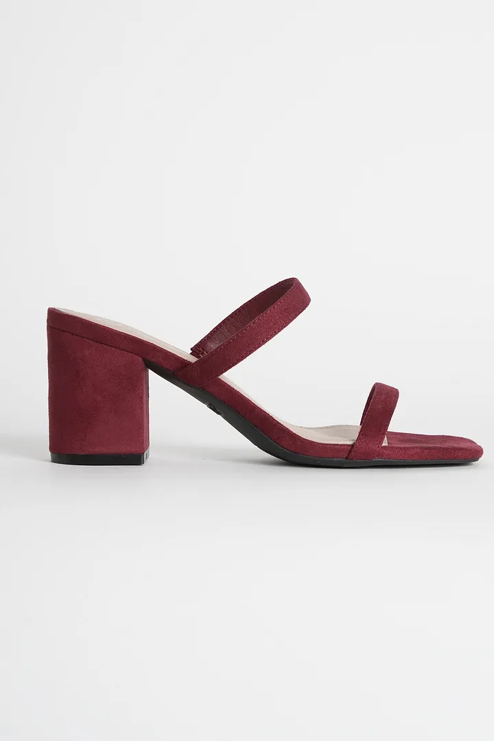 Double Strap Heeled Mules