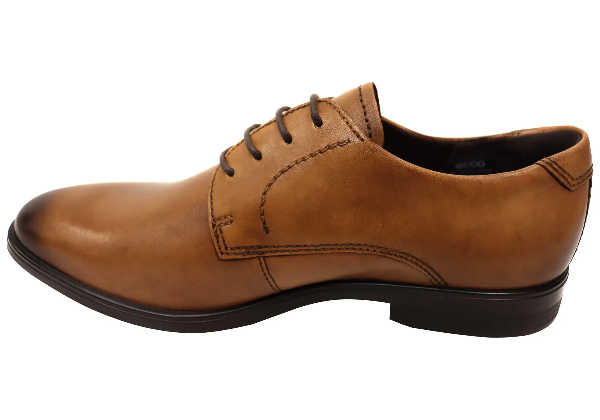 ECCO Mens Comfortable Leather Melbourne Lace Up Dress Shoes