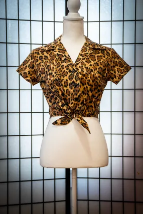 Ellie Tie Top Blouse - Leopard