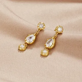 Elsa White Crystal Drop Earrings