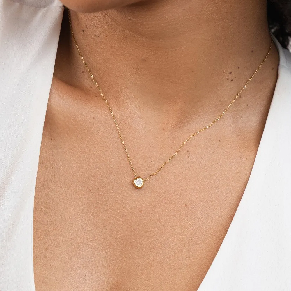 Gia Crystal & Gold Necklace