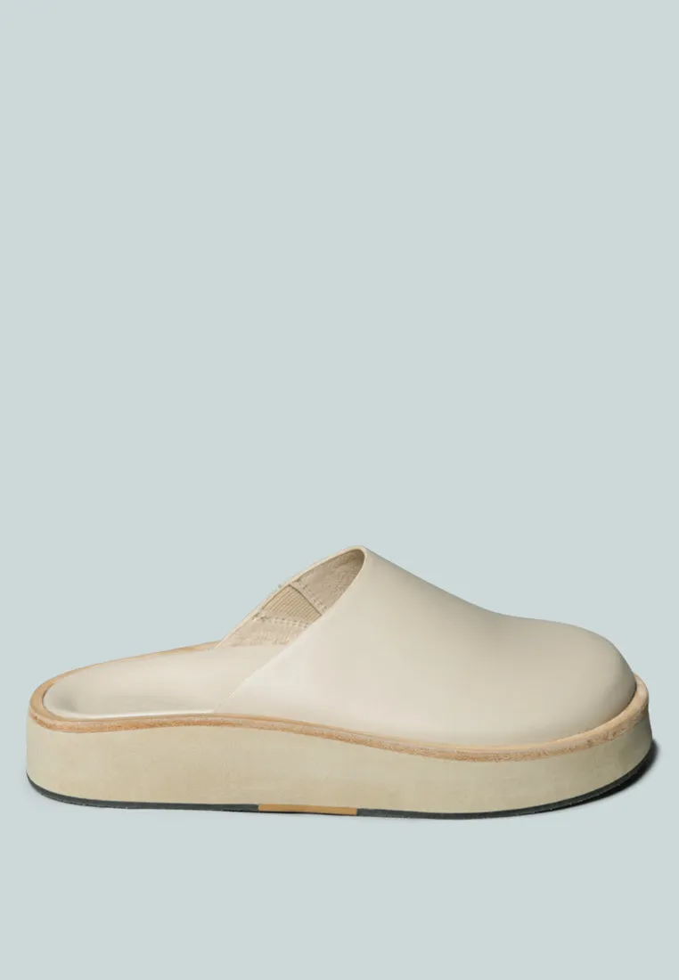 GIVENS Flatform Nude Slip-On Mules