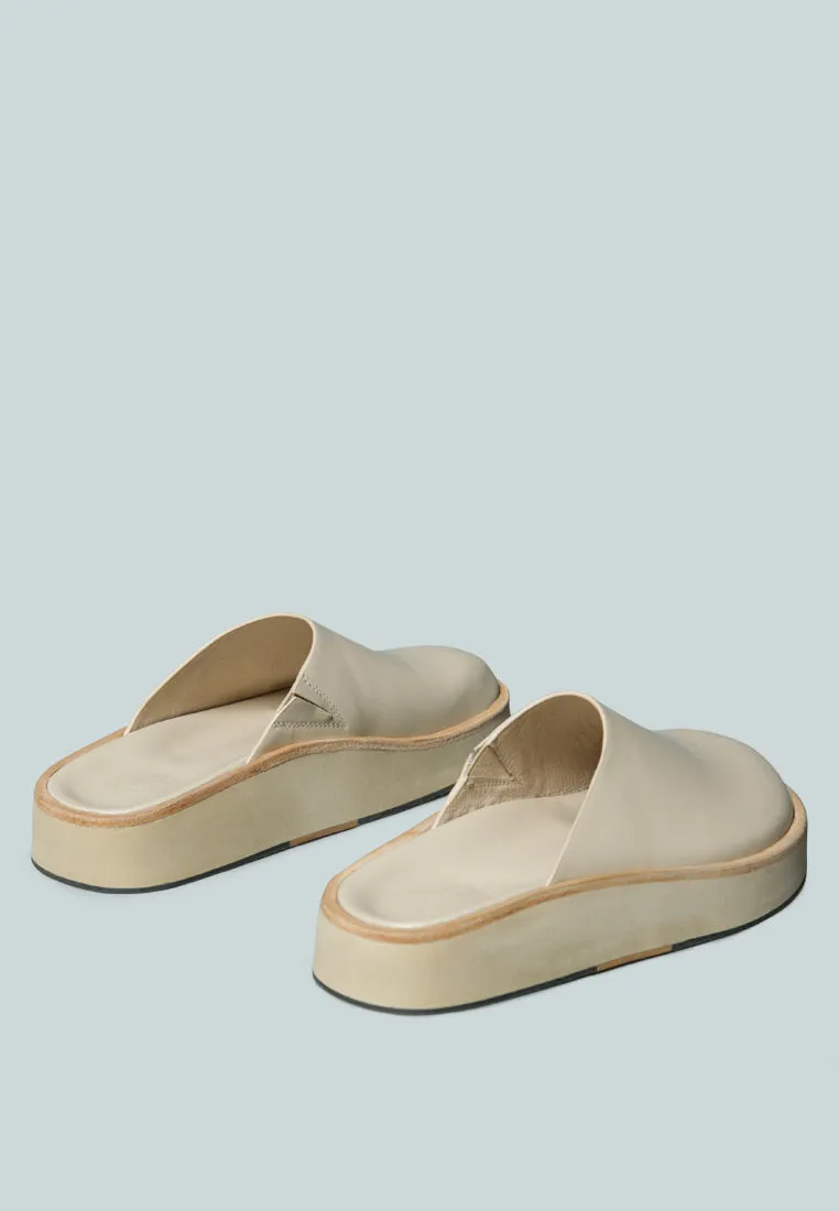 GIVENS Flatform Nude Slip-On Mules