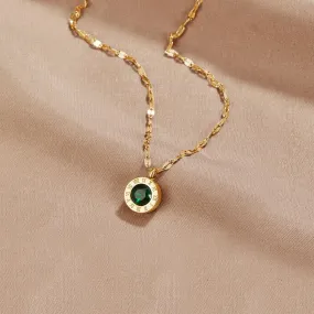 Green Crystal Athena Necklace