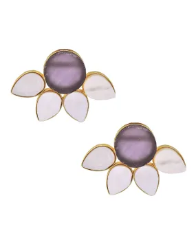 Half Flora Earrings (Amethyst)