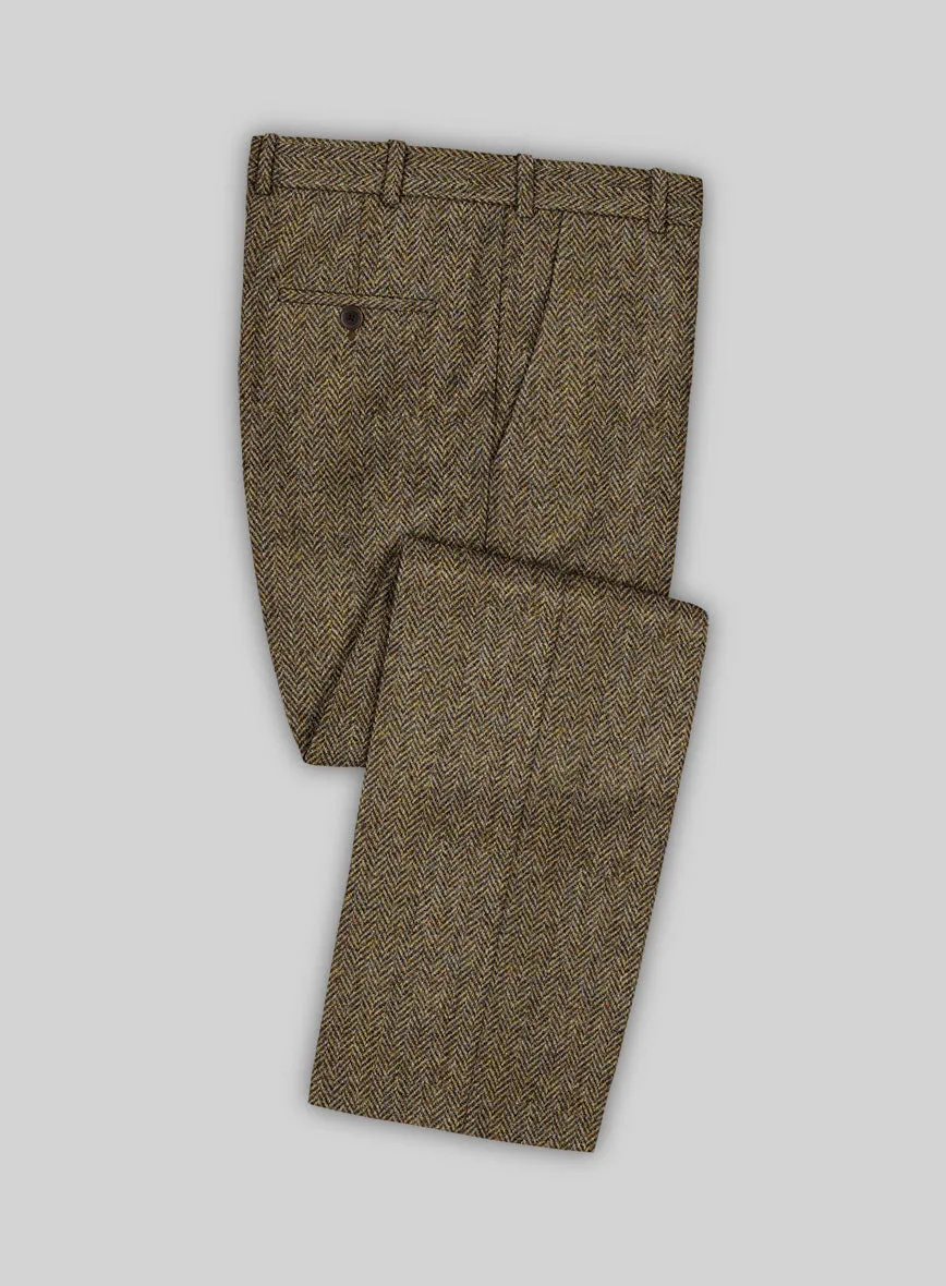 Harris Tweed Hebridean Brown Herringbone Pants