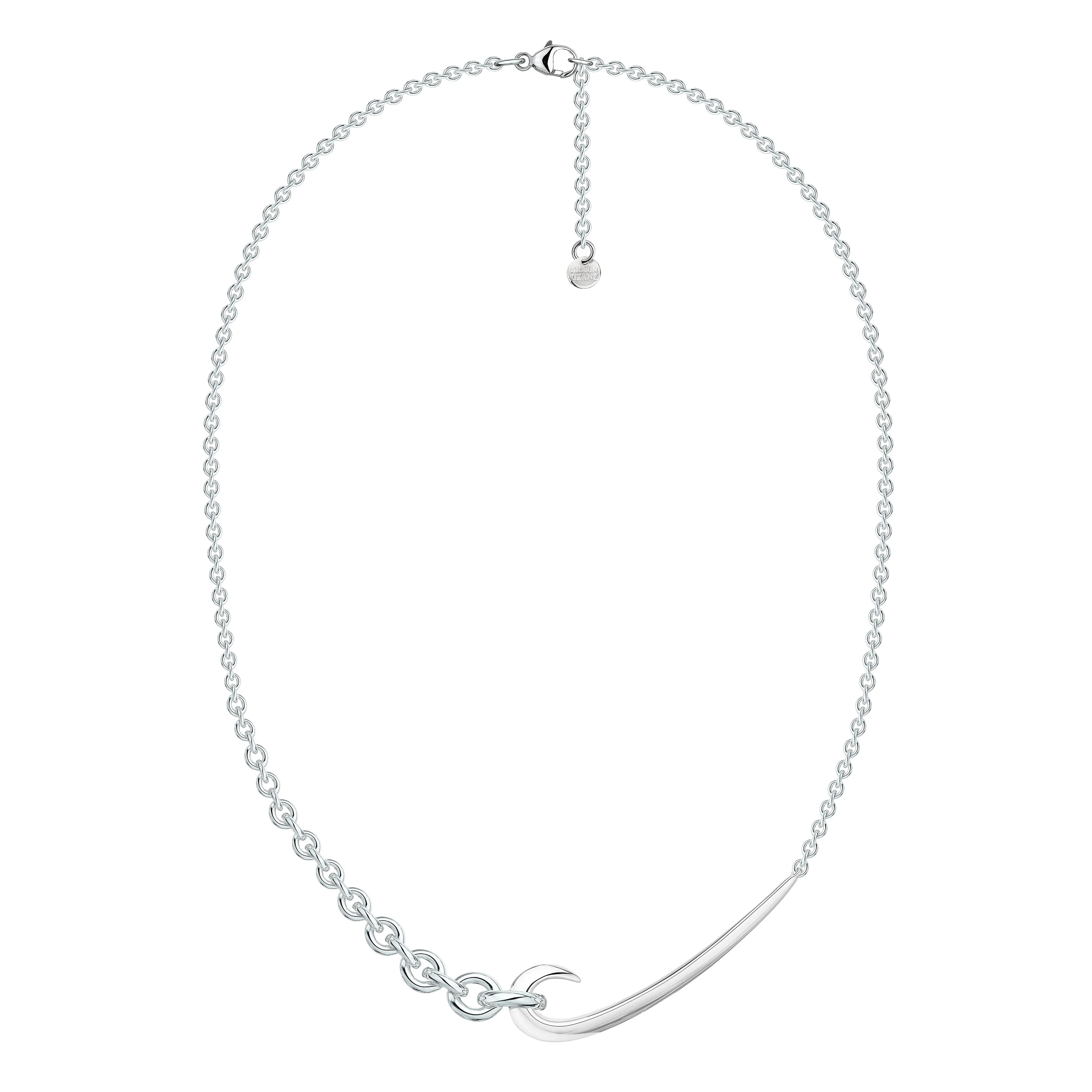 Hook Chain Choker Pendant - Silver