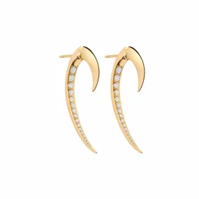 Hook Fine Earrings - 18ct Yellow Gold & Diamond