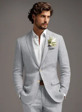 Italian Zod Light Gray Linen Jacket