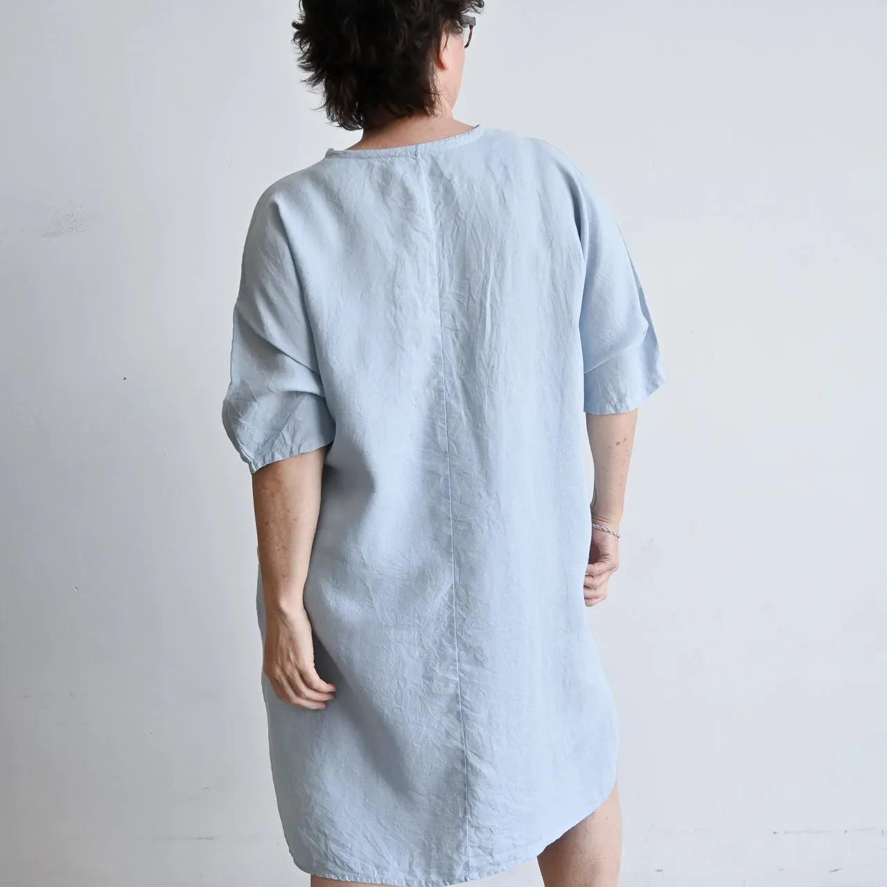 Kobomo Linen Kaftan Dress - Chambray Blue