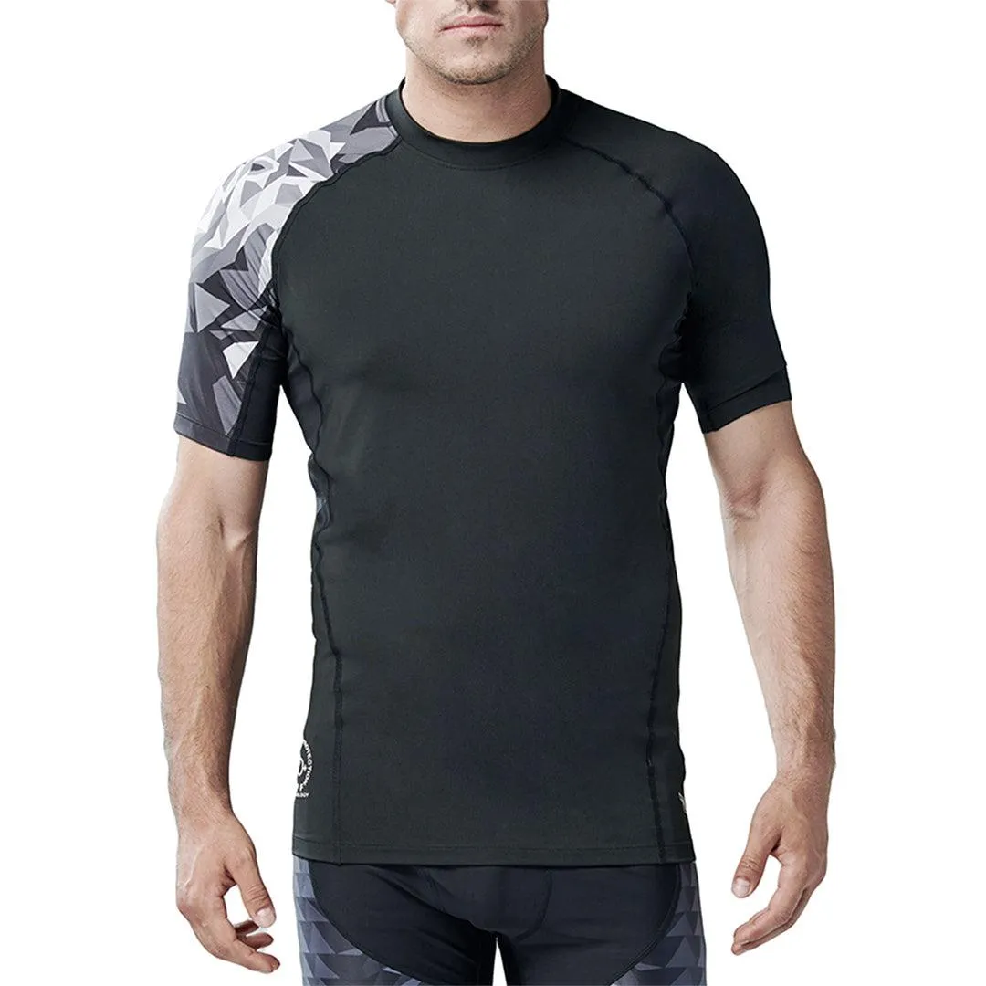 Land-to-Water UPF50  Short Sleeve Black Rash Guard - Bear Style