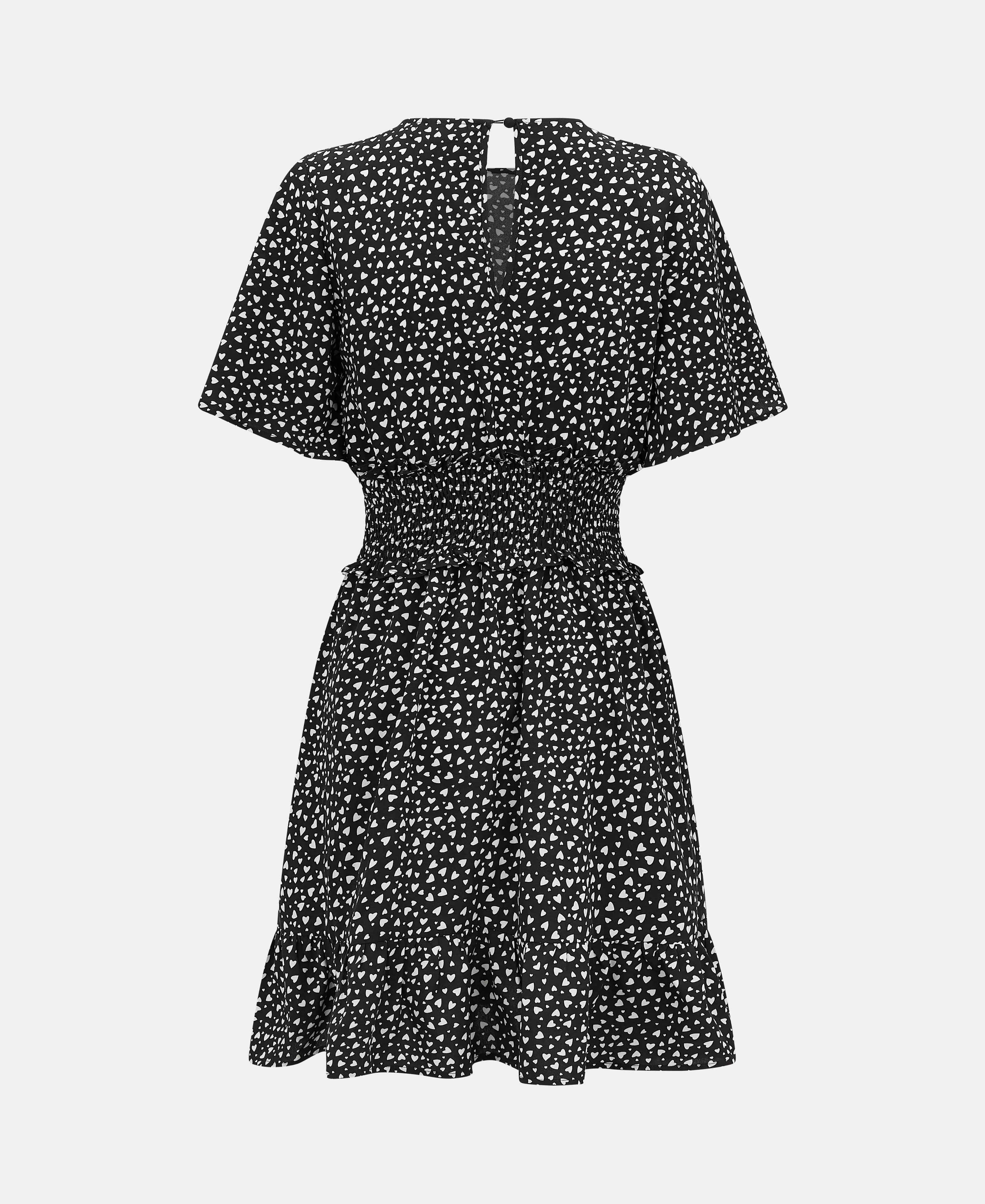 Mono Heart Shirred Waist Mini Dress