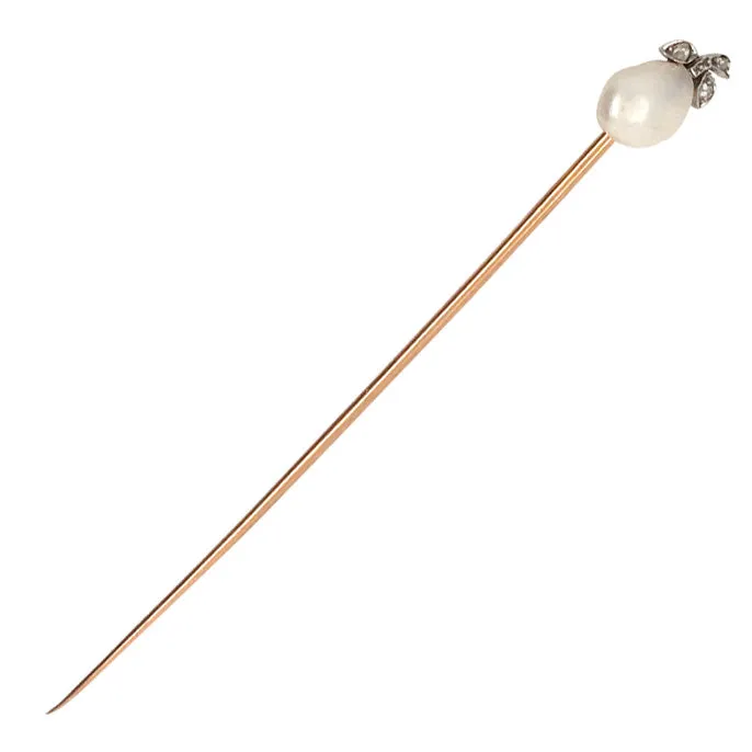 Pearl & Diamond Tie Pin