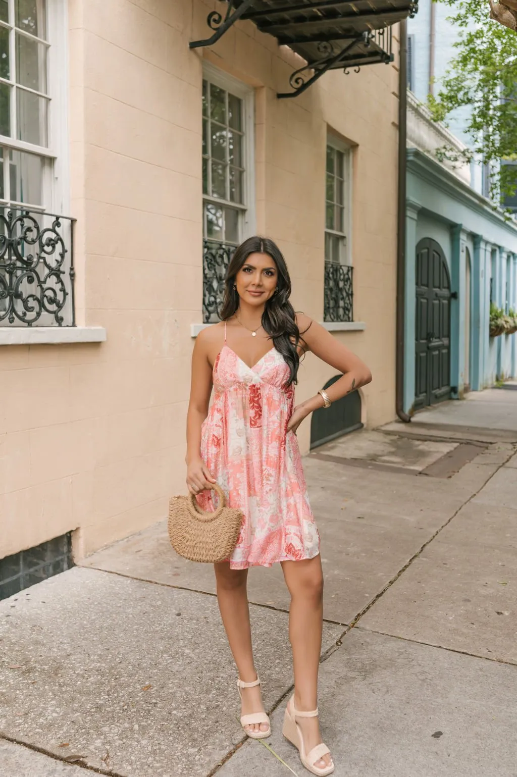 Pink Floral Print Slip Dress - FINAL SALE