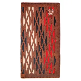 "Chapawee" Rodeo Hooey Wallet Ivory/Red w/Aztec Print