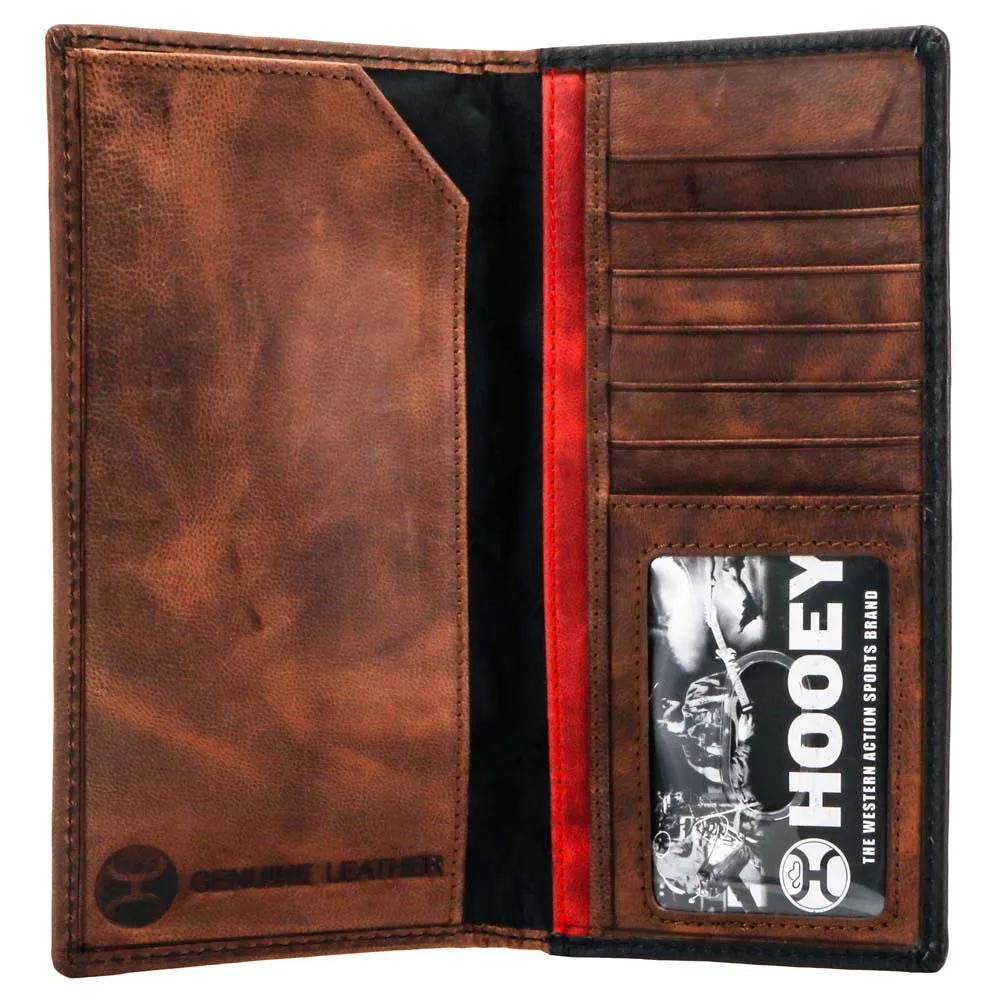 "Chapawee" Rodeo Hooey Wallet Ivory/Red w/Aztec Print