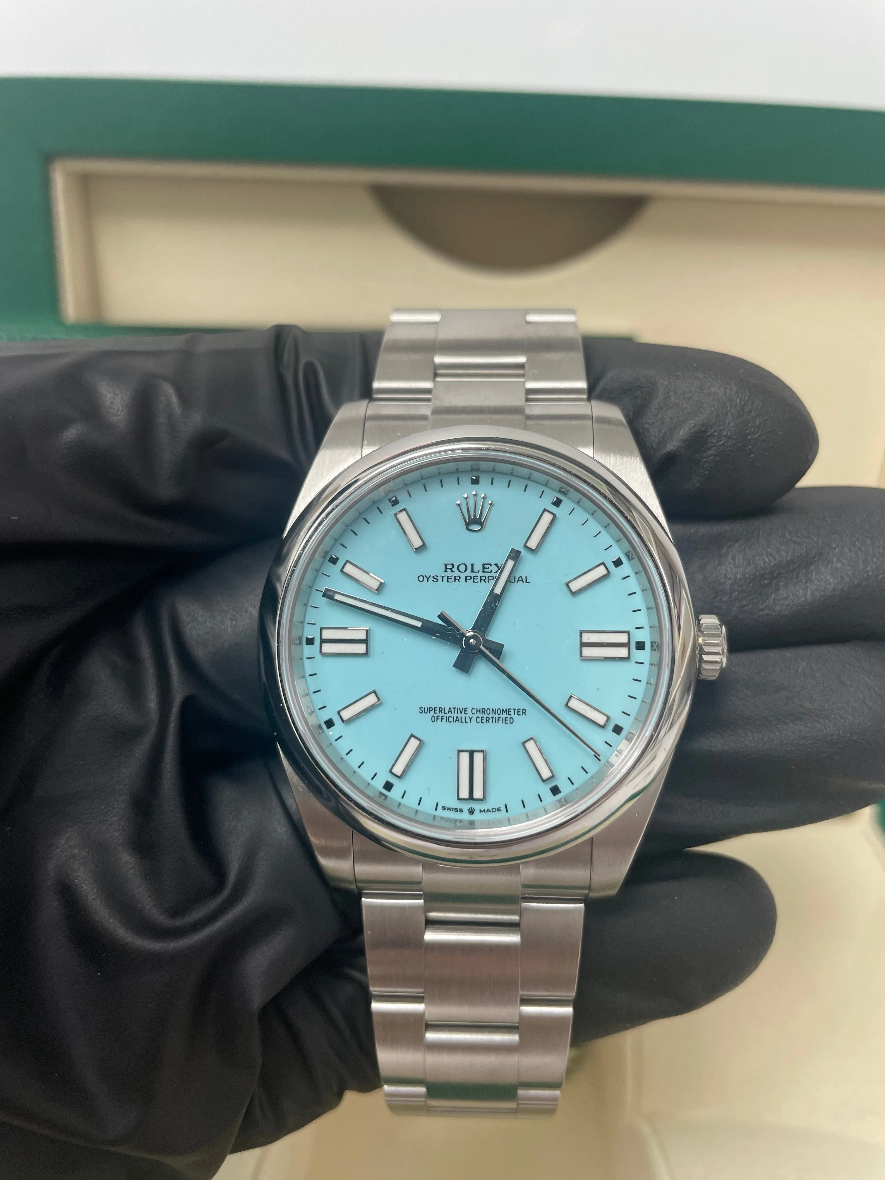 Rolex Oyster Perpetual 41 Stainless Steel - Turquoise Dial - Oyster Bracelet (Ref# 124300)