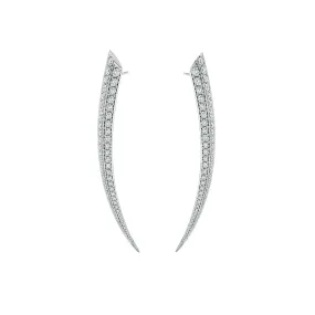 Sabre Fine Medium Earrings - 18ct White Gold & Diamond