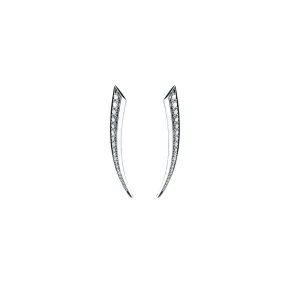 Sabre Fine Small Earrings - 18ct White Gold & Diamond