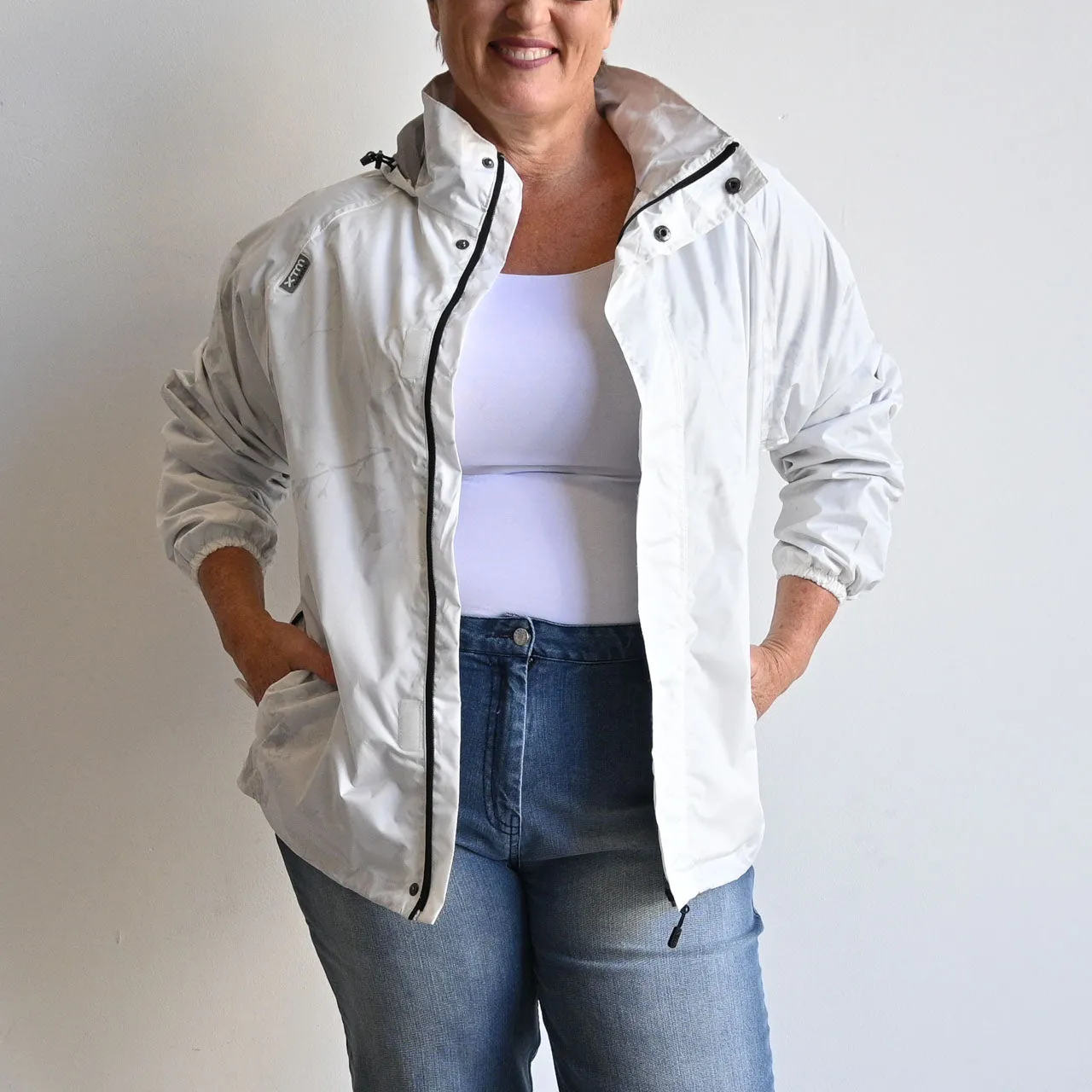 Singing In The Rain Jacket by XTM Australia - White Shadow Flower