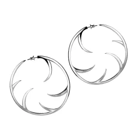 Talon Statement Cat Claw Hoop Earrings - Silver