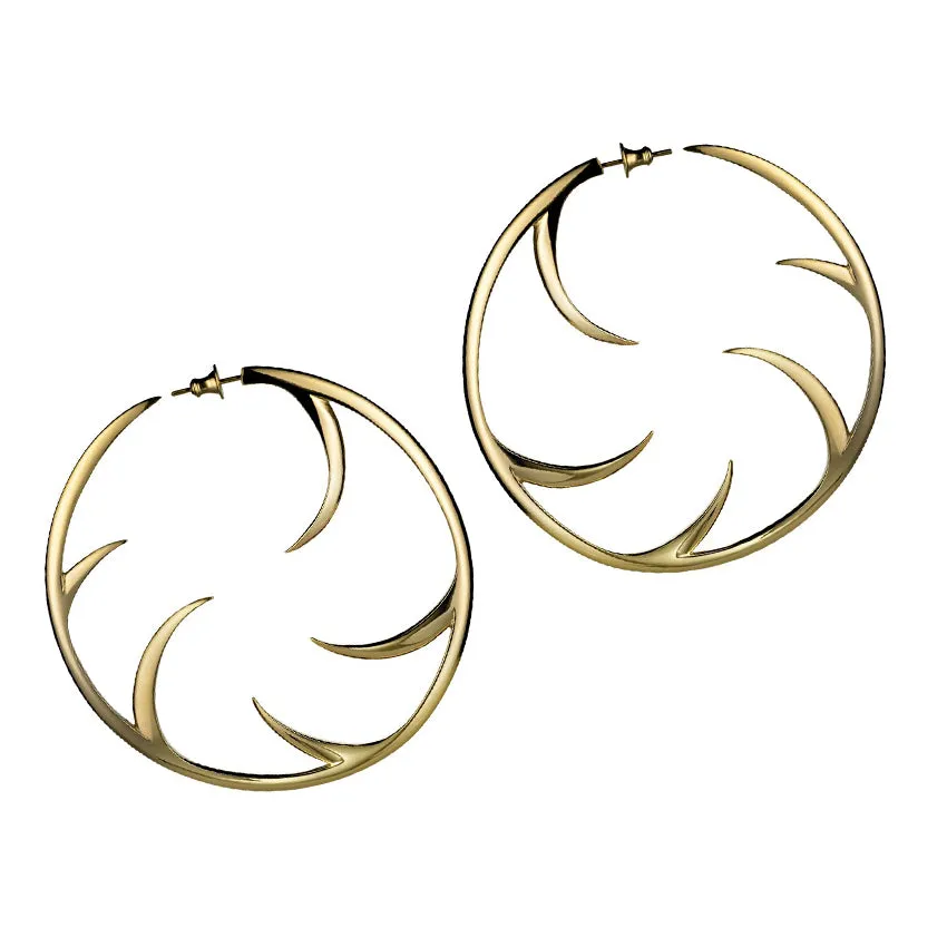 Talon Statement Cat Claw Hoop Earrings - Yellow Gold Vermeil