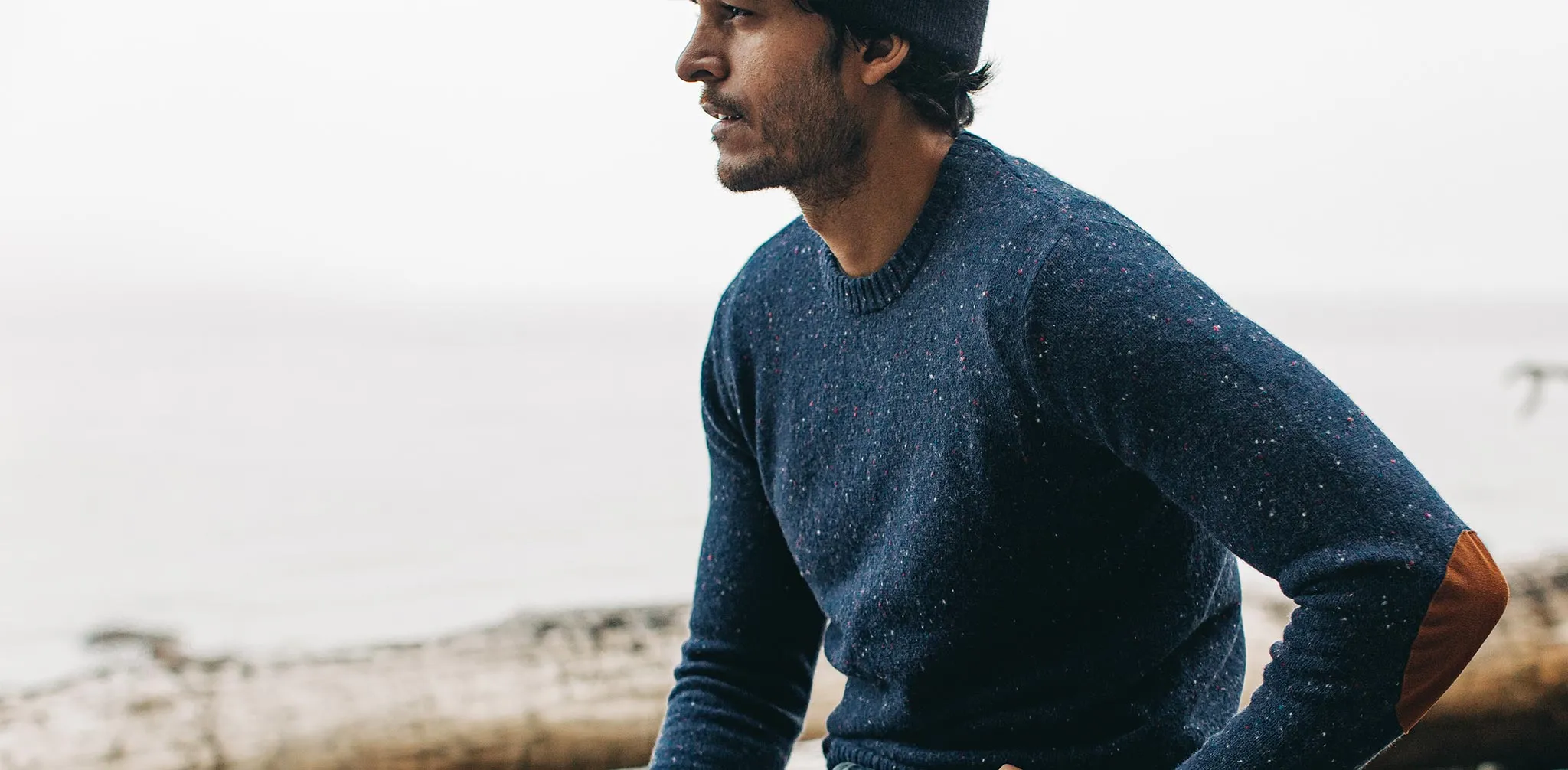 The Hardtack Sweater in Navy Donegal